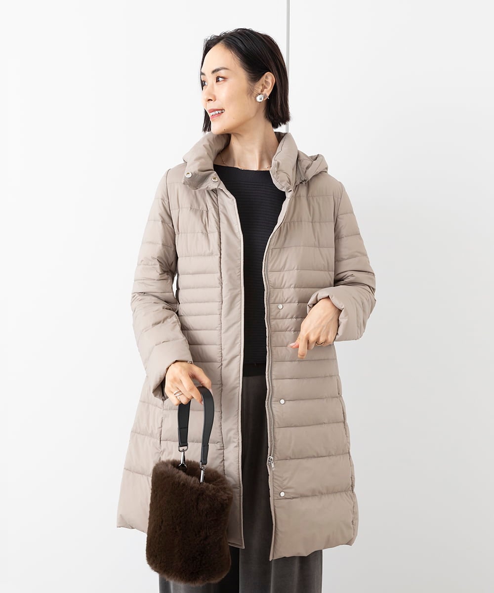 F6VAA41610 MICHEL KLEIN(小さいサイズ)(メゾン ドゥ サンク) [小さいサイズ]2WAYストレッチダウンミドルコート(定番人気) モカ
