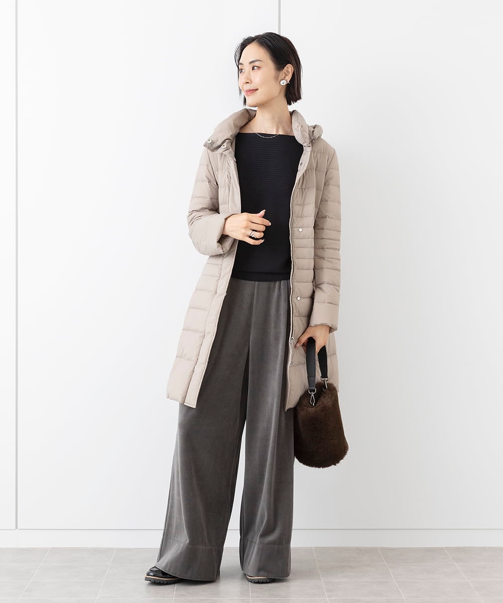 F6VAA41610 MICHEL KLEIN(小さいサイズ)(メゾン ドゥ サンク) [小さいサイズ]2WAYストレッチダウンミドルコート(定番人気) モカ