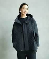 F6VAD05480 MICHEL KLEIN(小さいサイズ)(メゾン ドゥ サンク) [小さいサイズ]オーバーサイズフードキルティングコート ブラック