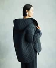 F6VAD05480 MICHEL KLEIN(小さいサイズ)(メゾン ドゥ サンク) [小さいサイズ]オーバーサイズフードキルティングコート ブラック