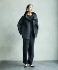 F6VAD05480 MICHEL KLEIN(小さいサイズ)(メゾン ドゥ サンク) [小さいサイズ]オーバーサイズフードキルティングコート ブラック