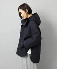 F6VAD05480 MICHEL KLEIN(小さいサイズ)(メゾン ドゥ サンク) [小さいサイズ]オーバーサイズフードキルティングコート ブラック