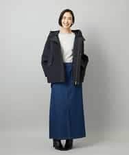 F6VAD05480 MICHEL KLEIN(小さいサイズ)(メゾン ドゥ サンク) [小さいサイズ]オーバーサイズフードキルティングコート ブラック