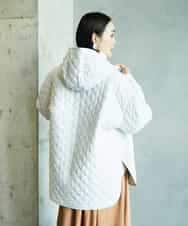 F6VAD05480 MICHEL KLEIN(小さいサイズ)(メゾン ドゥ サンク) [小さいサイズ]オーバーサイズフードキルティングコート ブラック