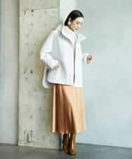 F6VAD05480 MICHEL KLEIN(小さいサイズ)(メゾン ドゥ サンク) [小さいサイズ]オーバーサイズフードキルティングコート ブラック