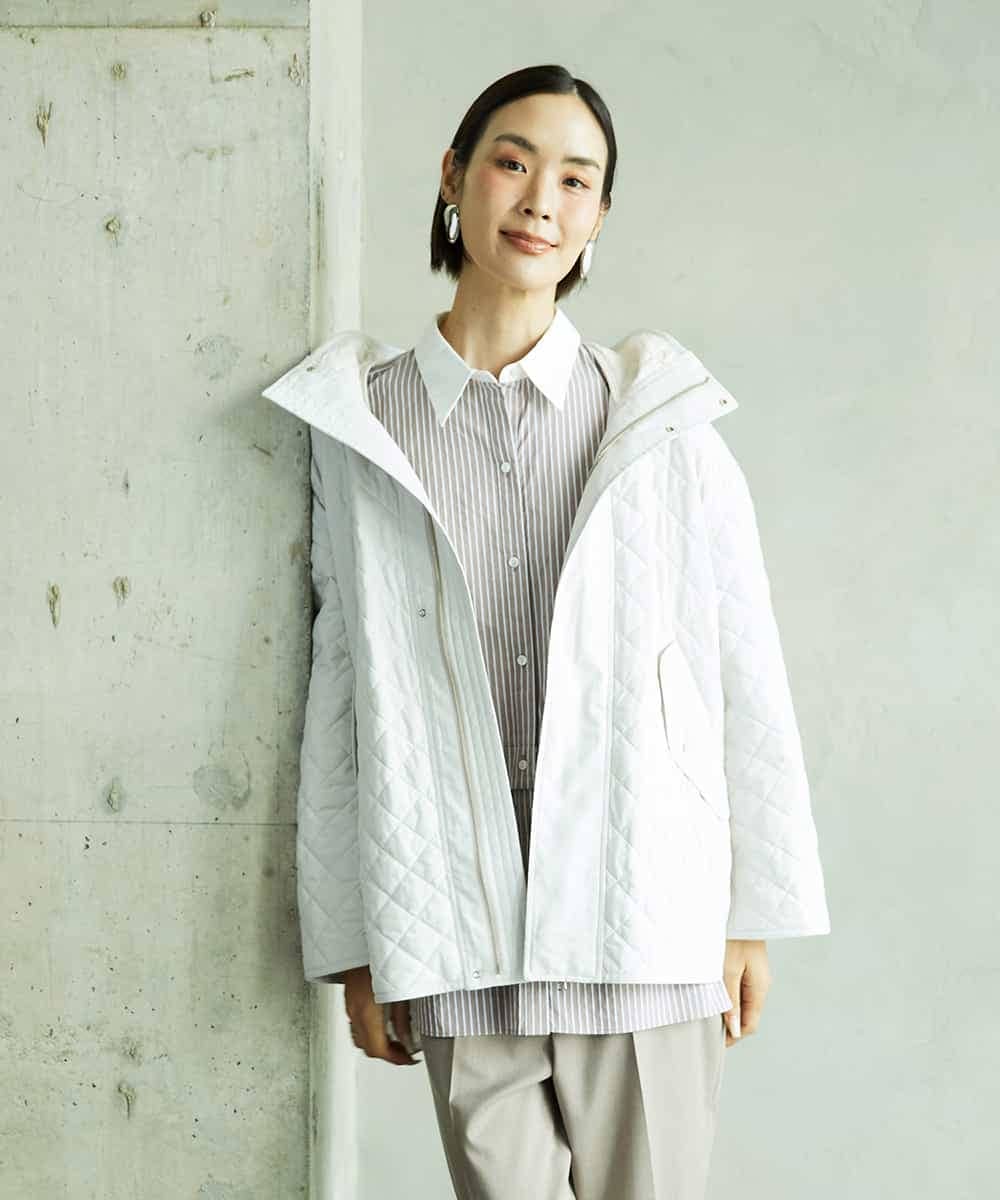 F6VAD05480 MICHEL KLEIN(小さいサイズ)(メゾン ドゥ サンク) [小さいサイズ]オーバーサイズフードキルティングコート ブラック