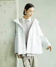 F6VAD05480 MICHEL KLEIN(小さいサイズ)(メゾン ドゥ サンク) [小さいサイズ]オーバーサイズフードキルティングコート ブラック