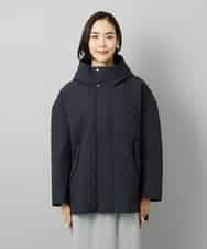 F6VAD05480 MICHEL KLEIN(小さいサイズ)(メゾン ドゥ サンク) [小さいサイズ]オーバーサイズフードキルティングコート ブラック