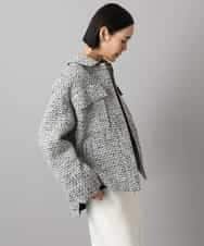 F6VAD51450 MICHEL KLEIN(小さいサイズ)(メゾン ドゥ サンク) [小さいサイズ]ファンシーツイードCPOジャケット グレー