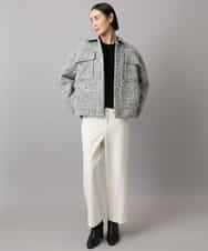 F6VAD51450 MICHEL KLEIN(小さいサイズ)(メゾン ドゥ サンク) [小さいサイズ]ファンシーツイードCPOジャケット グレー