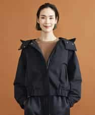 F6VAV10540 MICHEL KLEIN(小さいサイズ)(メゾン ドゥ サンク) [小さいサイズ]ストレッチツイル中綿ショートブルゾン(撥水/2WAY) ブラック(94)