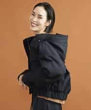 F6VAV10540 MICHEL KLEIN(小さいサイズ)(メゾン ドゥ サンク) [小さいサイズ]ストレッチツイル中綿ショートブルゾン(撥水/2WAY) ブラック(94)
