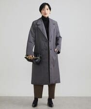 F6VAV46540 MICHEL KLEIN(小さいサイズ)(メゾン ドゥ サンク) [小さいサイズ]中綿裏地チェスターコート/撥水素材 ダークグレー(93)