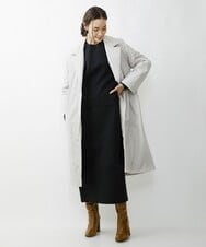 F6VAV46540 MICHEL KLEIN(小さいサイズ)(メゾン ドゥ サンク) [小さいサイズ]中綿裏地チェスターコート/撥水素材 ダークグレー(93)