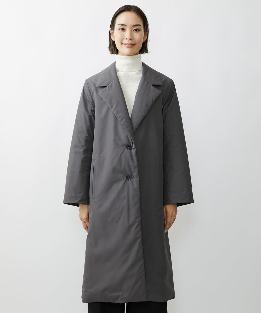 F6VAV46540 MICHEL KLEIN(小さいサイズ)(メゾン ドゥ サンク) [小さいサイズ]中綿裏地チェスターコート/撥水素材 ダークグレー(93)
