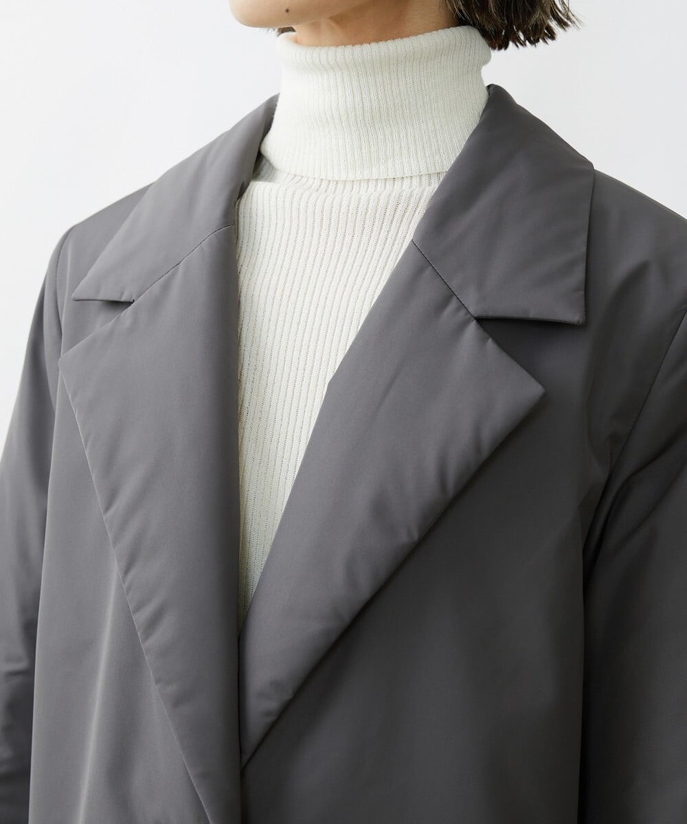F6VAV46540 MICHEL KLEIN(小さいサイズ)(メゾン ドゥ サンク) [小さいサイズ]中綿裏地チェスターコート/撥水素材 ダークグレー(93)