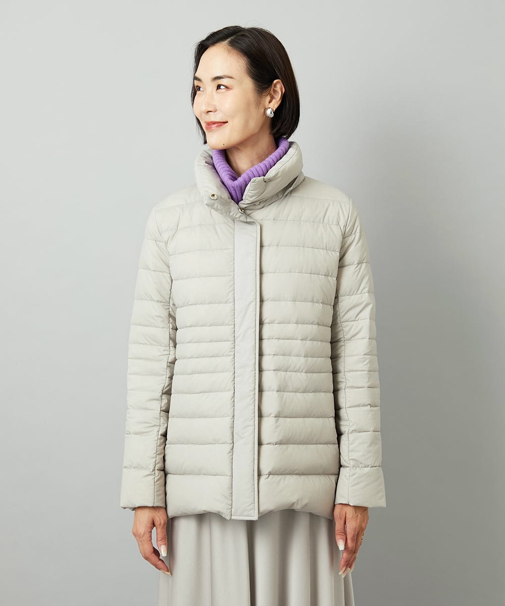 F6VBD40570 MICHEL KLEIN(小さいサイズ)(メゾン ドゥ サンク) [小さいサイズ][定番人気]2WAYストレッチダウンジャケット ライトグレー