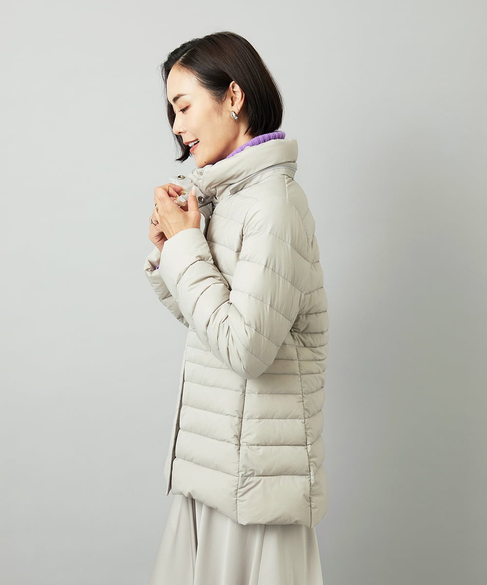 F6VBD40570 MICHEL KLEIN(小さいサイズ)(メゾン ドゥ サンク) [小さいサイズ][定番人気]2WAYストレッチダウンジャケット ライトグレー