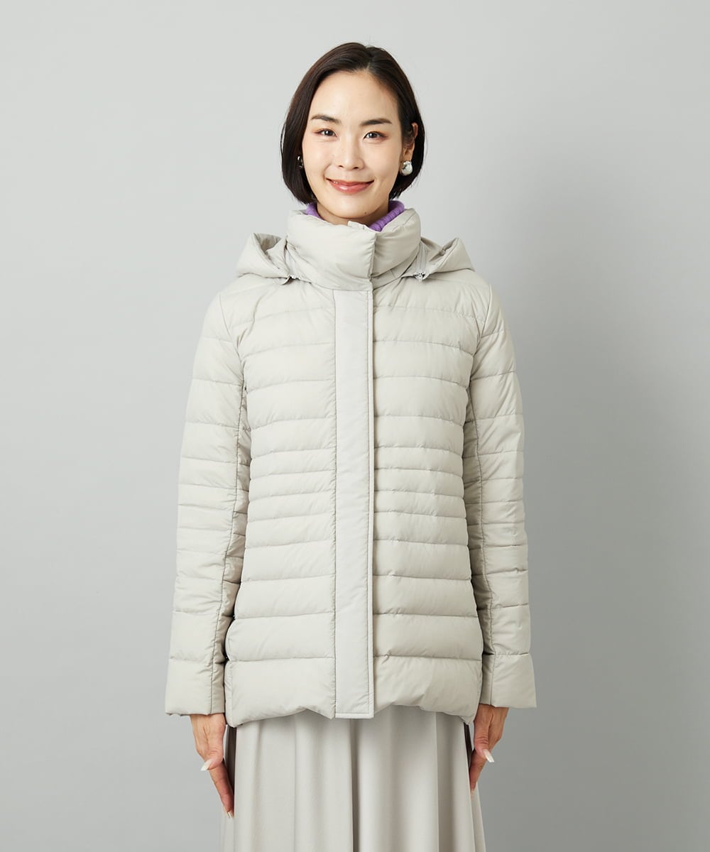 F6VBD40570 MICHEL KLEIN(小さいサイズ)(メゾン ドゥ サンク) [小さいサイズ][定番人気]2WAYストレッチダウンジャケット ライトグレー