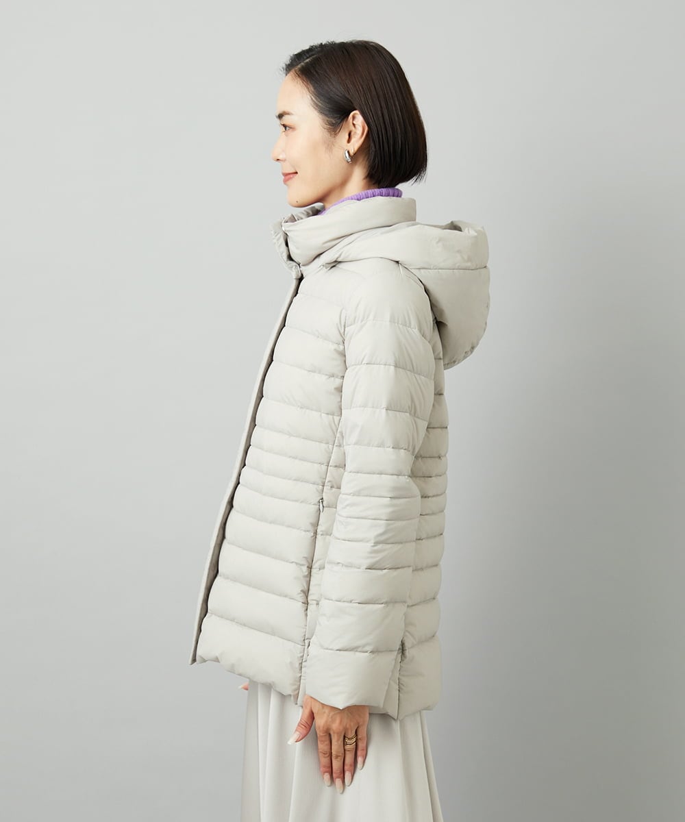 F6VBD40570 MICHEL KLEIN(小さいサイズ)(メゾン ドゥ サンク) [小さいサイズ][定番人気]2WAYストレッチダウンジャケット ライトグレー