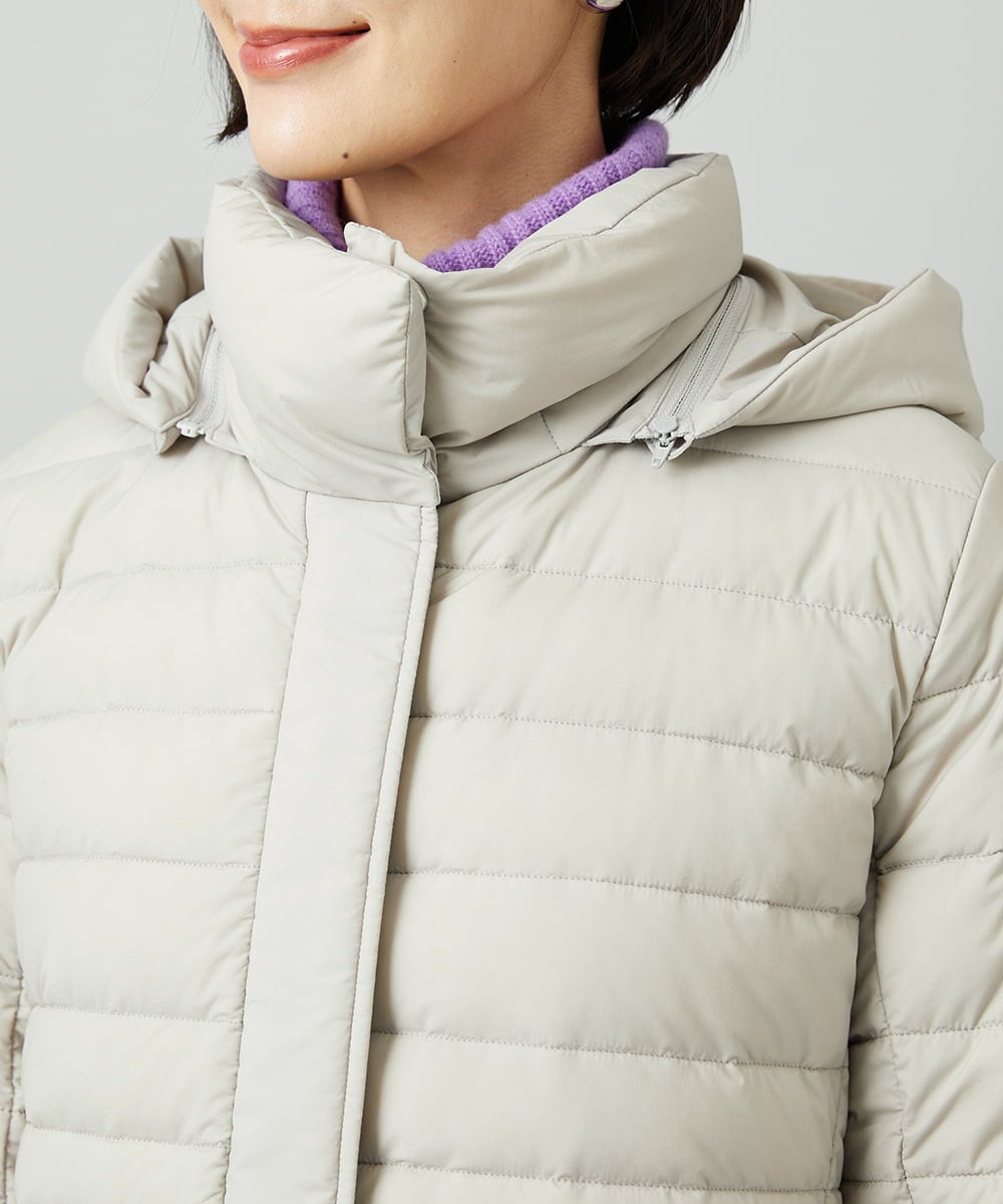 F6VBD40570 MICHEL KLEIN(小さいサイズ)(メゾン ドゥ サンク) [小さいサイズ][定番人気]2WAYストレッチダウンジャケット ライトグレー