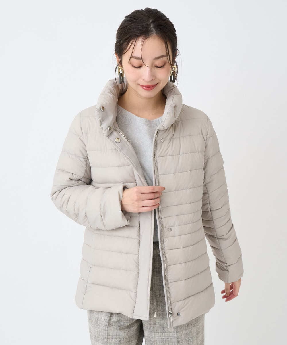 F6VBD40570 MICHEL KLEIN(小さいサイズ)(メゾン ドゥ サンク) [小さいサイズ][定番人気]2WAYストレッチダウンジャケット ライトグレー