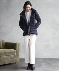 F6VBD40570 MICHEL KLEIN(小さいサイズ)(メゾン ドゥ サンク) [小さいサイズ][定番人気]2WAYストレッチダウンジャケット ライトグレー