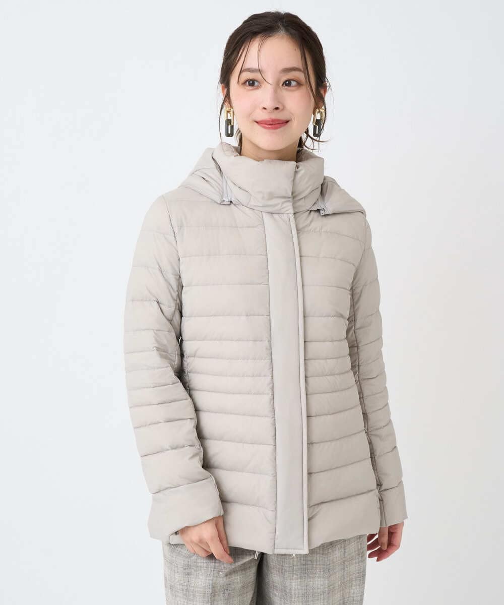 F6VBD40570 MICHEL KLEIN(小さいサイズ)(メゾン ドゥ サンク) [小さいサイズ][定番人気]2WAYストレッチダウンジャケット ライトグレー