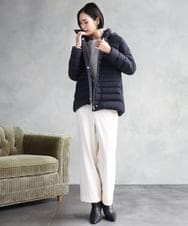 F6VBD40570 MICHEL KLEIN(小さいサイズ)(メゾン ドゥ サンク) [小さいサイズ][定番人気]2WAYストレッチダウンジャケット ライトグレー