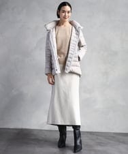 F6VBD40570 MICHEL KLEIN(小さいサイズ)(メゾン ドゥ サンク) [小さいサイズ][定番人気]2WAYストレッチダウンジャケット ライトグレー