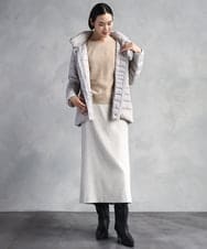 F6VBD40570 MICHEL KLEIN(小さいサイズ)(メゾン ドゥ サンク) [小さいサイズ][定番人気]2WAYストレッチダウンジャケット ライトグレー