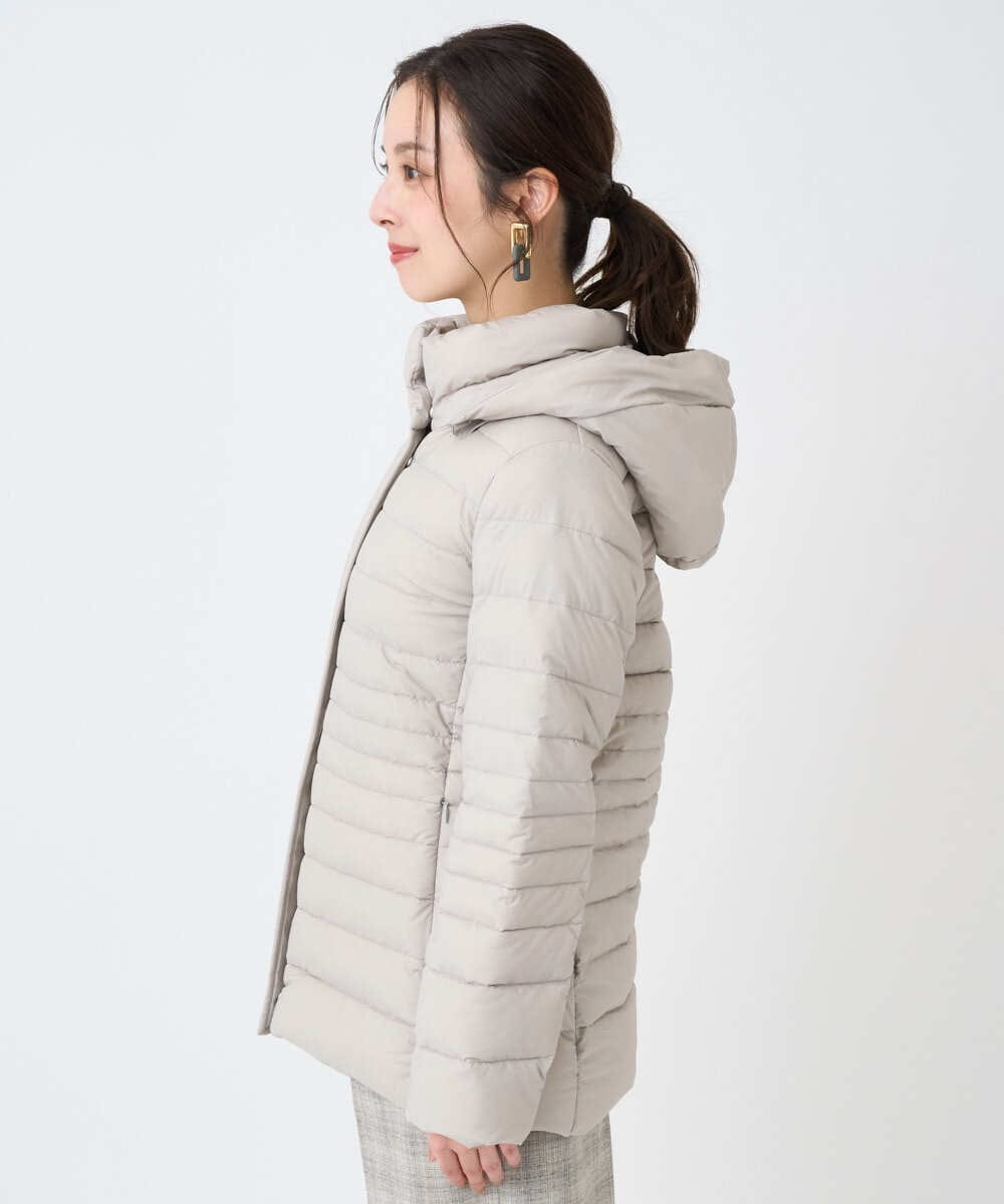 F6VBD40570 MICHEL KLEIN(小さいサイズ)(メゾン ドゥ サンク) [小さいサイズ][定番人気]2WAYストレッチダウンジャケット ライトグレー