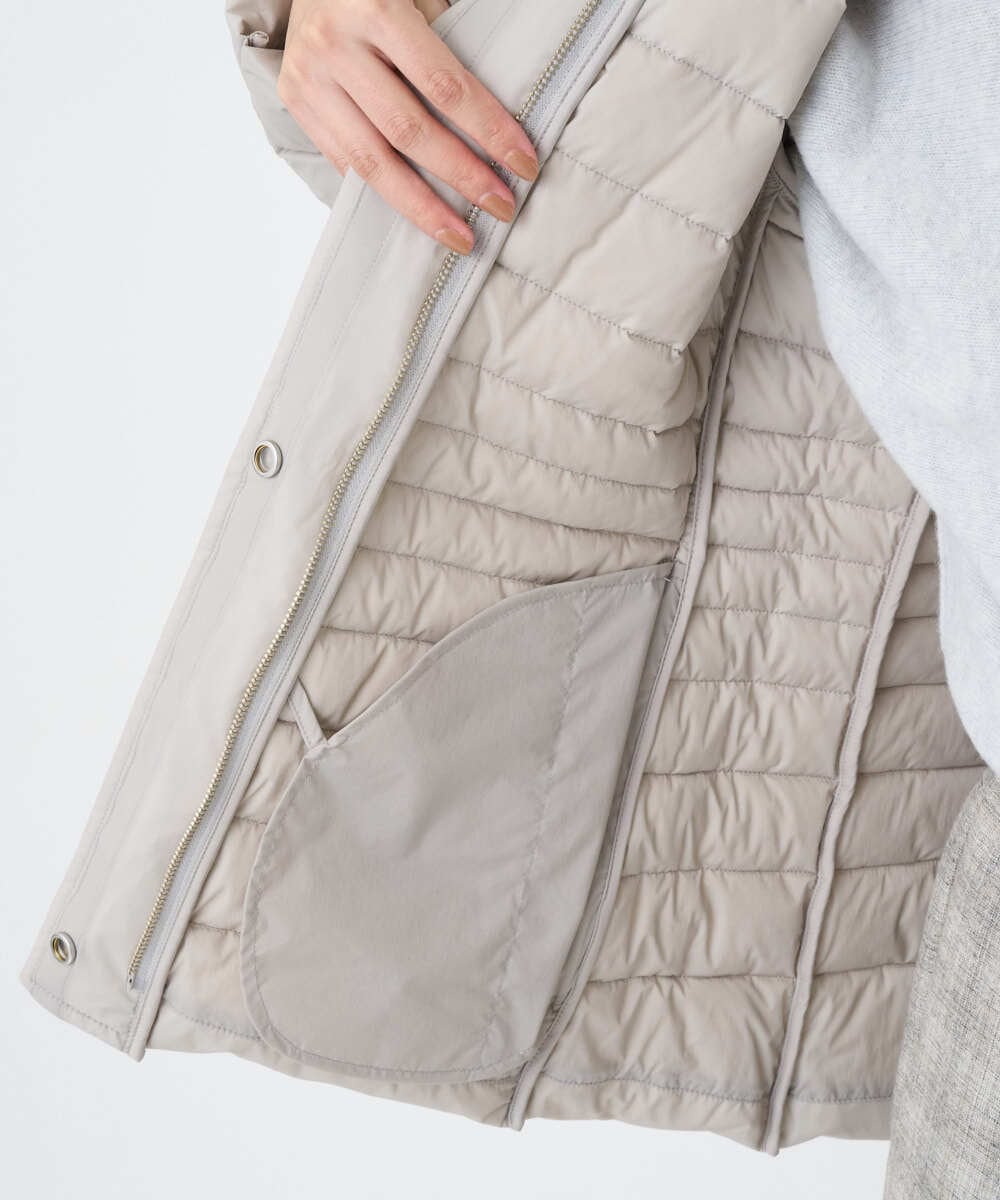 F6VBD40570 MICHEL KLEIN(小さいサイズ)(メゾン ドゥ サンク) [小さいサイズ][定番人気]2WAYストレッチダウンジャケット ライトグレー