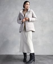 F6VBD40570 MICHEL KLEIN(小さいサイズ)(メゾン ドゥ サンク) [小さいサイズ][定番人気]2WAYストレッチダウンジャケット ライトグレー