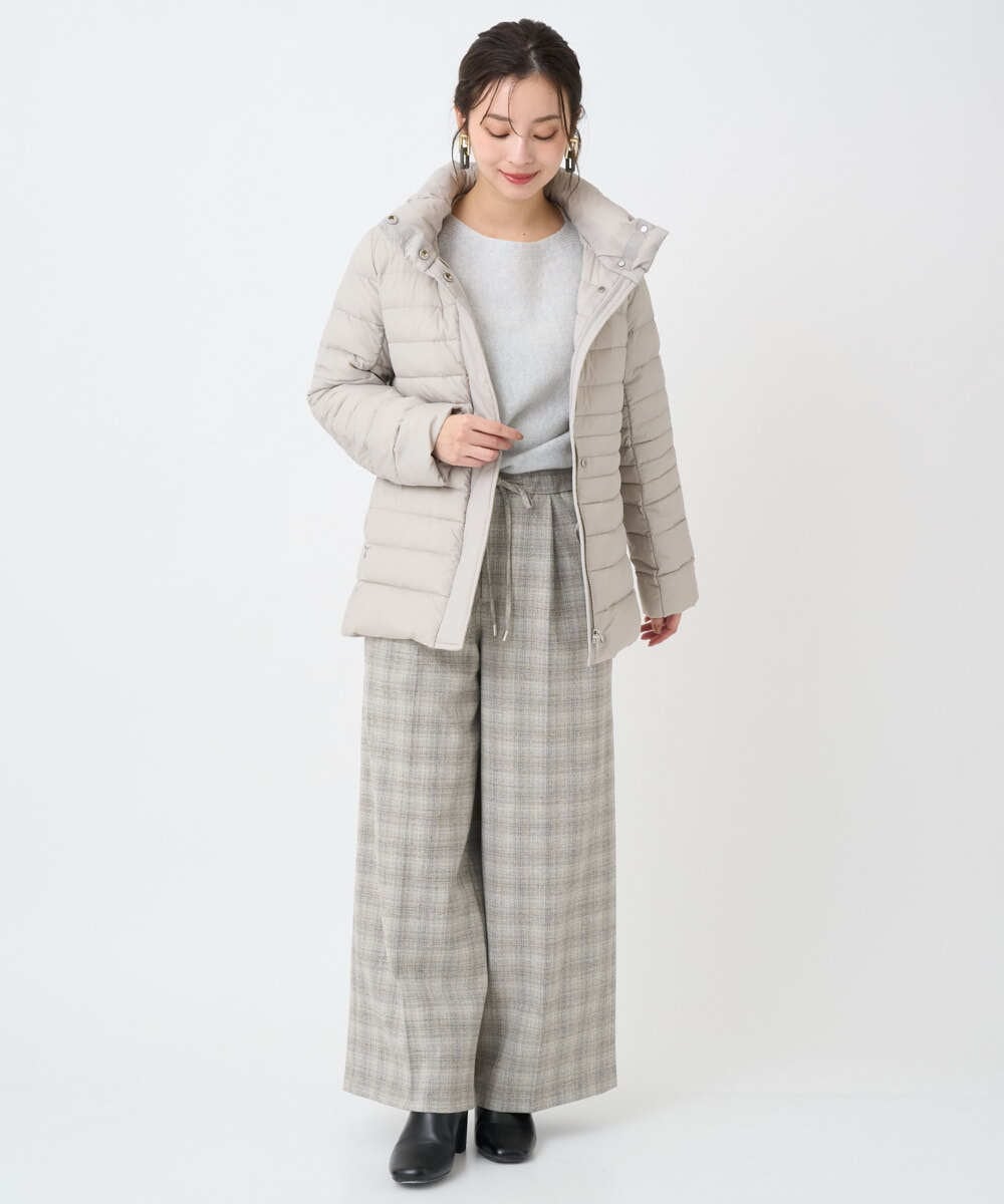 F6VBD40570 MICHEL KLEIN(小さいサイズ)(メゾン ドゥ サンク) [小さいサイズ][定番人気]2WAYストレッチダウンジャケット ライトグレー