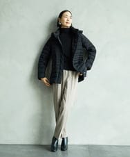 F6VBD40570 MICHEL KLEIN(小さいサイズ)(メゾン ドゥ サンク) [小さいサイズ][定番人気]2WAYストレッチダウンジャケット ライトグレー