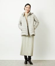 F6VBD40570 MICHEL KLEIN(小さいサイズ)(メゾン ドゥ サンク) [小さいサイズ][定番人気]2WAYストレッチダウンジャケット ライトグレー