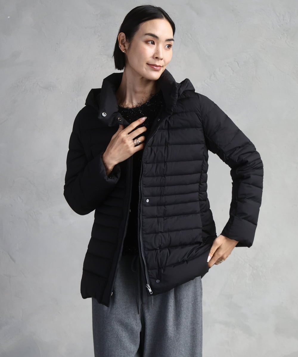 F6VBD40570 MICHEL KLEIN(小さいサイズ)(メゾン ドゥ サンク) [小さいサイズ][定番人気]2WAYストレッチダウンジャケット ライトグレー