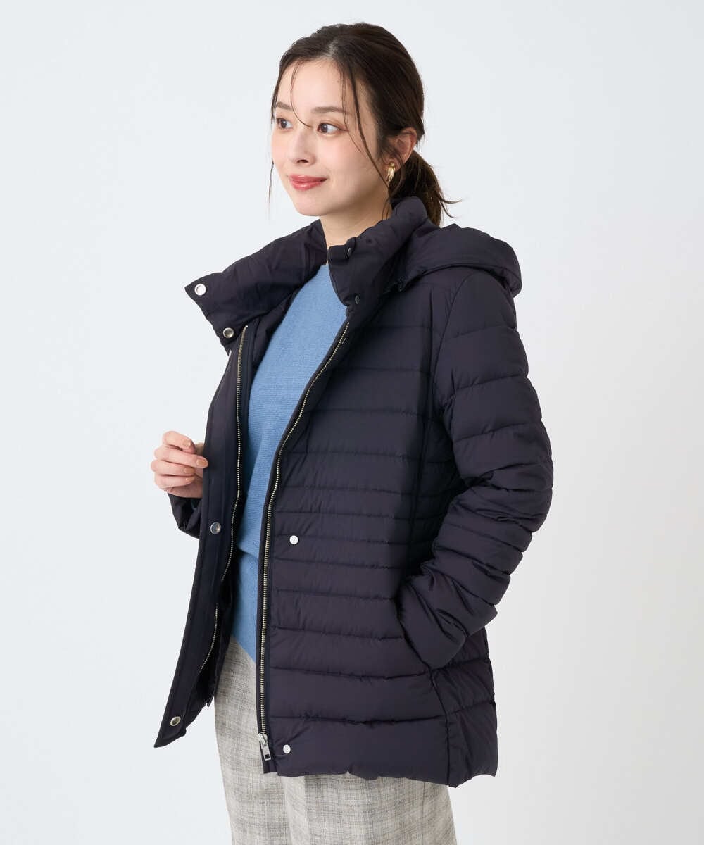 F6VBD40570 MICHEL KLEIN(小さいサイズ)(メゾン ドゥ サンク) [小さいサイズ][定番人気]2WAYストレッチダウンジャケット ライトグレー