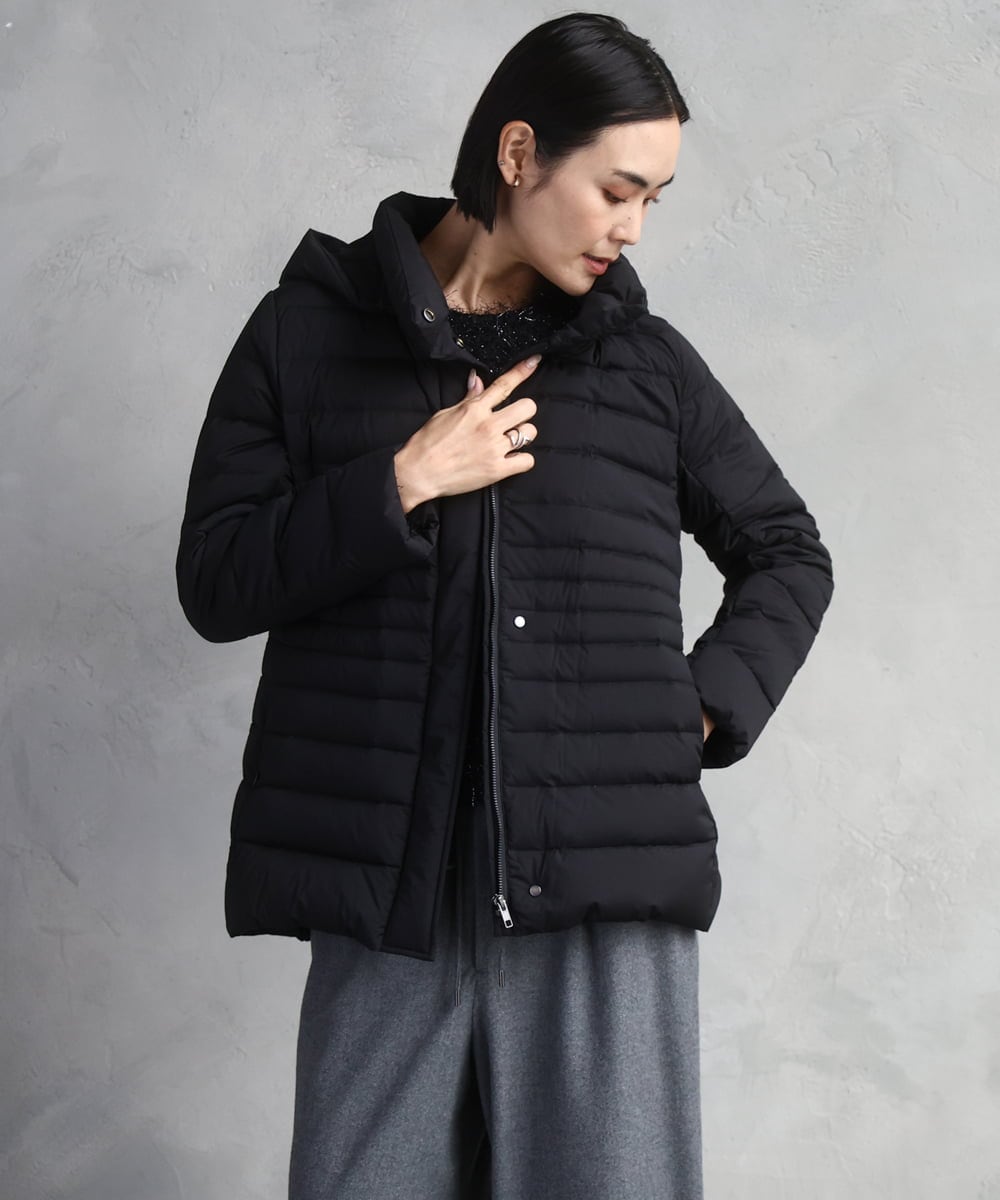 F6VBD40570 MICHEL KLEIN(小さいサイズ)(メゾン ドゥ サンク) [小さいサイズ][定番人気]2WAYストレッチダウンジャケット ライトグレー