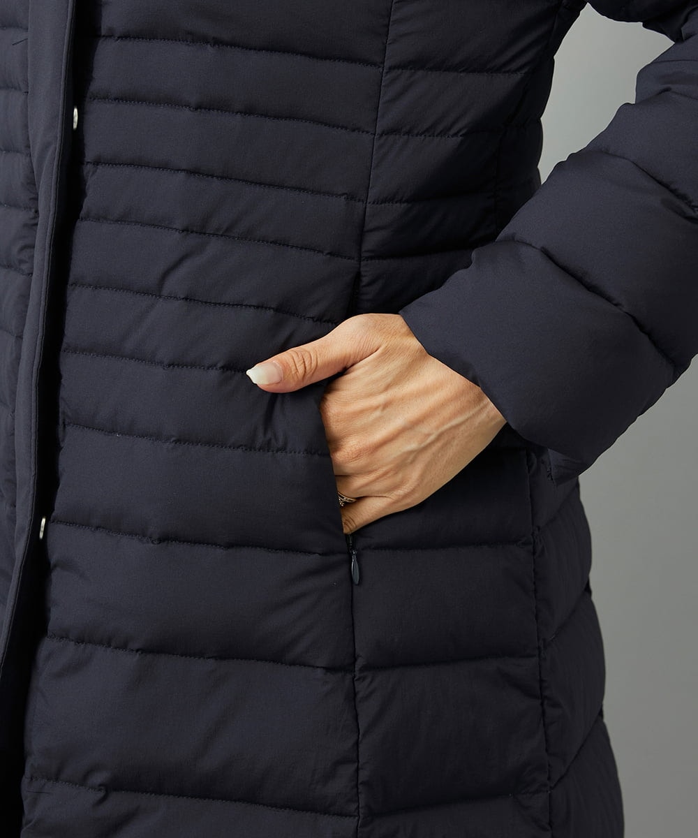 F6VBD41610 MICHEL KLEIN(小さいサイズ)(メゾン ドゥ サンク) [小さいサイズ][定番人気]2WAYストレッチダウンミドルコート ネイビー