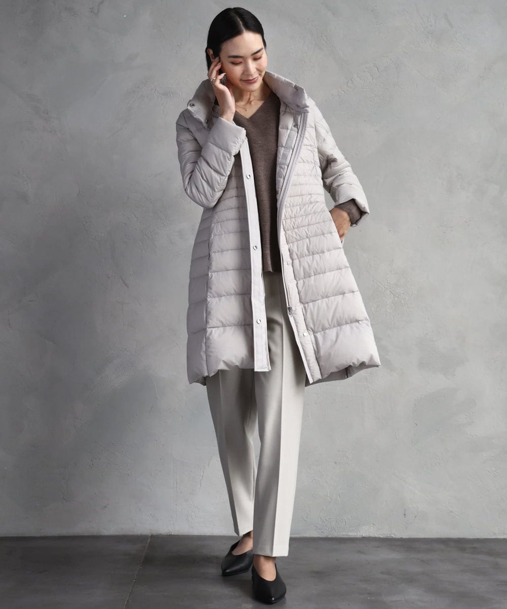 F6VBD41610 MICHEL KLEIN(小さいサイズ)(メゾン ドゥ サンク) [小さいサイズ][定番人気]2WAYストレッチダウンミドルコート ネイビー