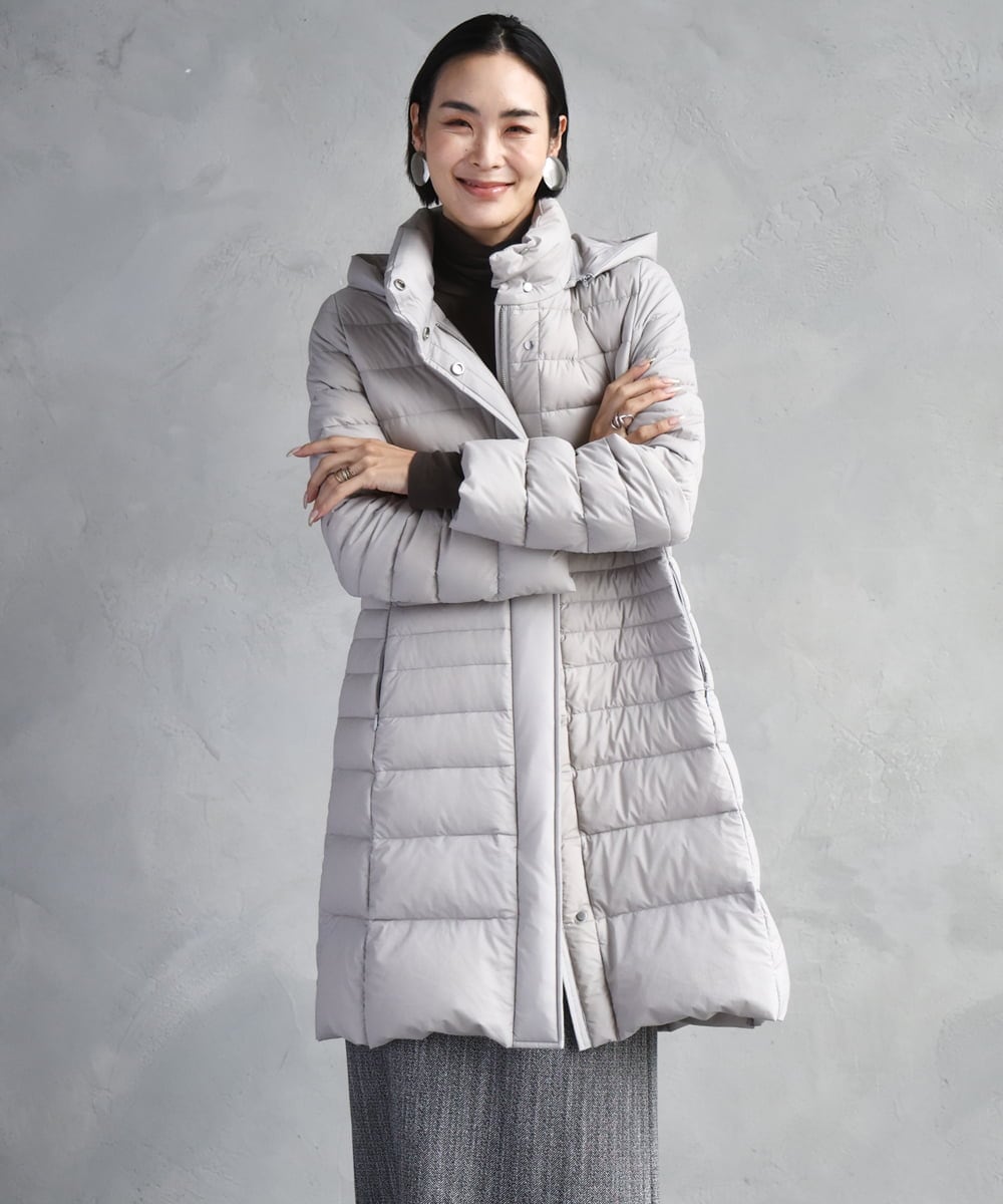 F6VBD41610 MICHEL KLEIN(小さいサイズ)(メゾン ドゥ サンク) [小さいサイズ][定番人気]2WAYストレッチダウンミドルコート ネイビー