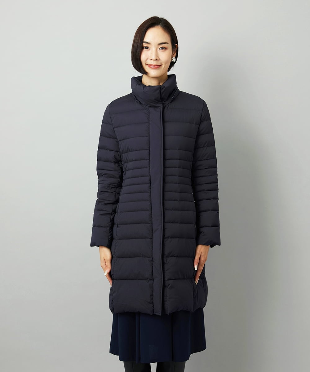 F6VBD41610 MICHEL KLEIN(小さいサイズ)(メゾン ドゥ サンク) [小さいサイズ][定番人気]2WAYストレッチダウンミドルコート ネイビー