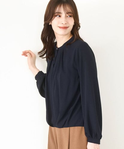 FIBAD19070 OFUON le MK フロントタックデザインブラウス/洗える/WEB限定
