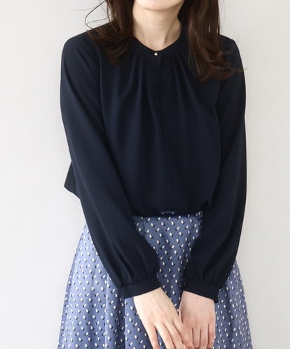FIBAD19070 OFUON le MK フロントタックデザインブラウス/洗える/WEB限定