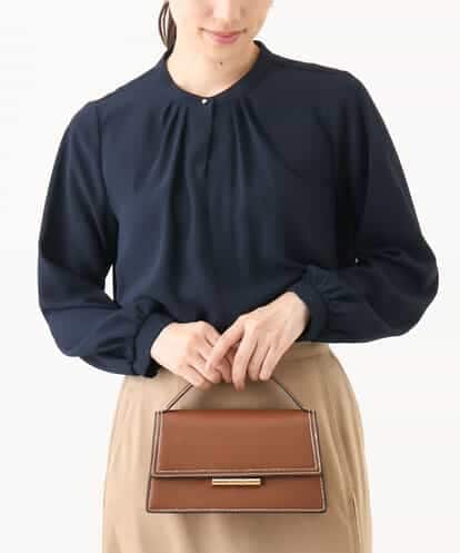 FIBAD19070 OFUON le MK フロントタックデザインブラウス/洗える/WEB限定