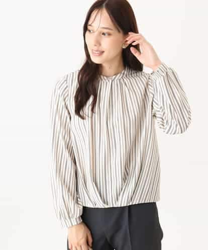 FIBAD19070 OFUON le MK フロントタックデザインブラウス/洗える/WEB限定