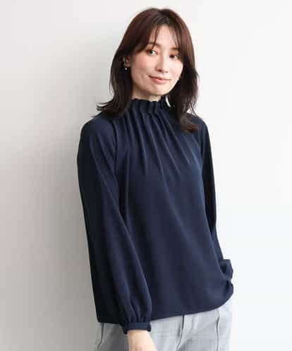 FIBAG02070 OFUON le MK ハイネックジョーゼットブラウス/洗濯機で洗える/WEB限定サイズあり/接触冷感