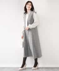 FIBBD22070 OFUON le MK(オフオン ル エムケー) 幾何柄ボウタイブラウス/洗える/WEB限定サイズあり ライトブルー